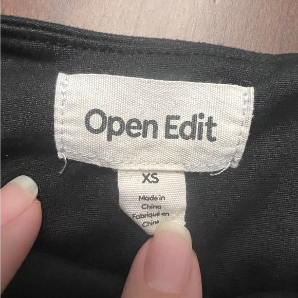 Open Edit Black Scoop Neck Bodysuit Size XS - Picture 2 of 7